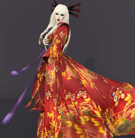 Kimono Bare Rose Oiran